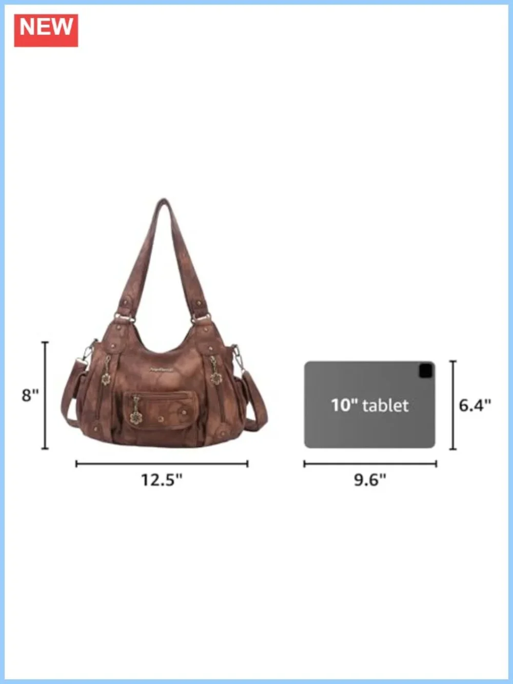 Women's Soft PU Leather Hobo Shoulder Bag Crossbody Purse with Multiple Pockets